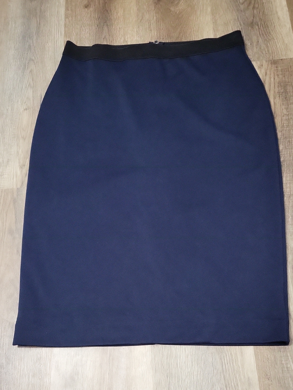 Alfani Navy Blue Pencil Skirt with Black Waistband